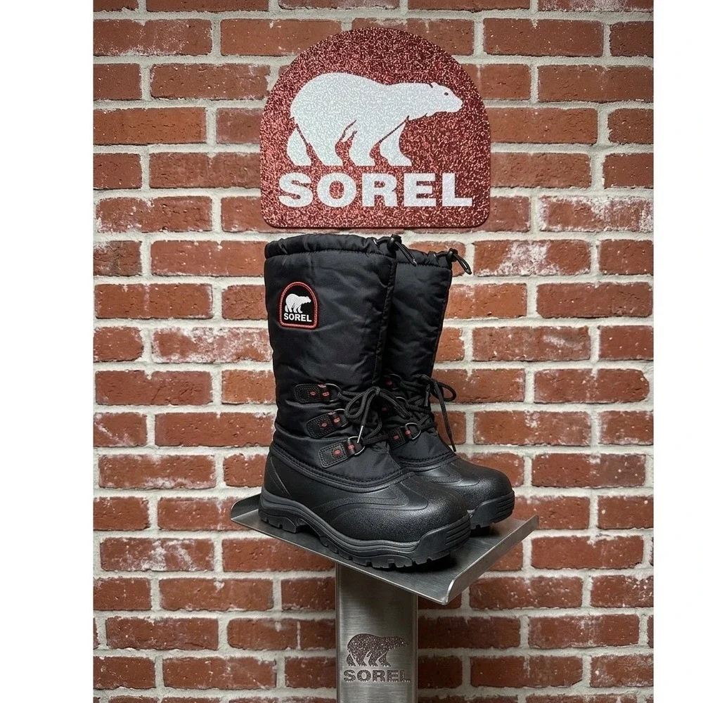Sorel Snowlion🖤 XT Boots Women 7 Black Waterproof Omni-Heat Extreme Cold NL2134